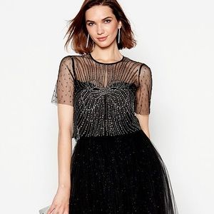 Jenny Packham black beaded bow top